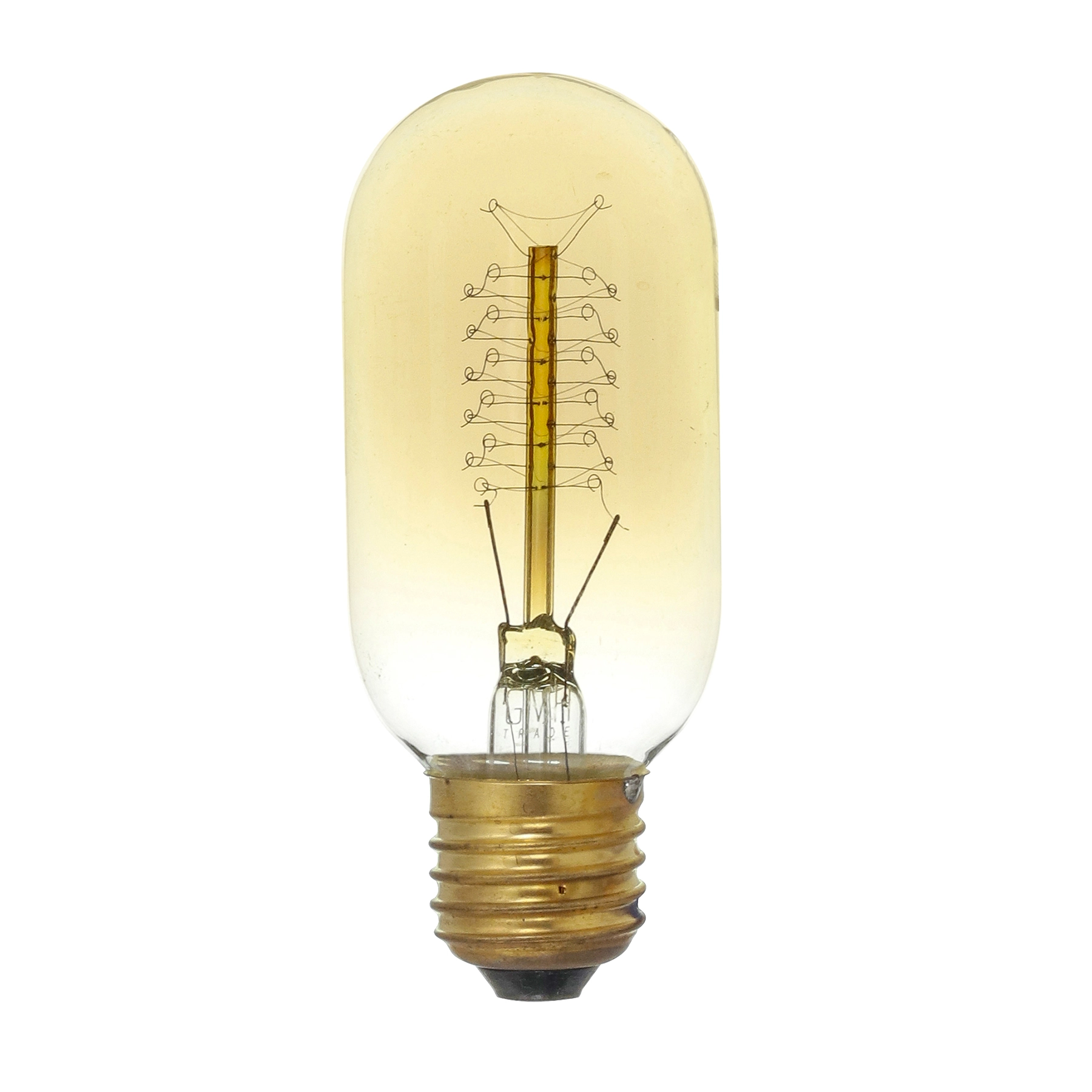 Lâmpada Incandescente de Filamento E27 Tubo 40W Luz Amarela 220V Gmh