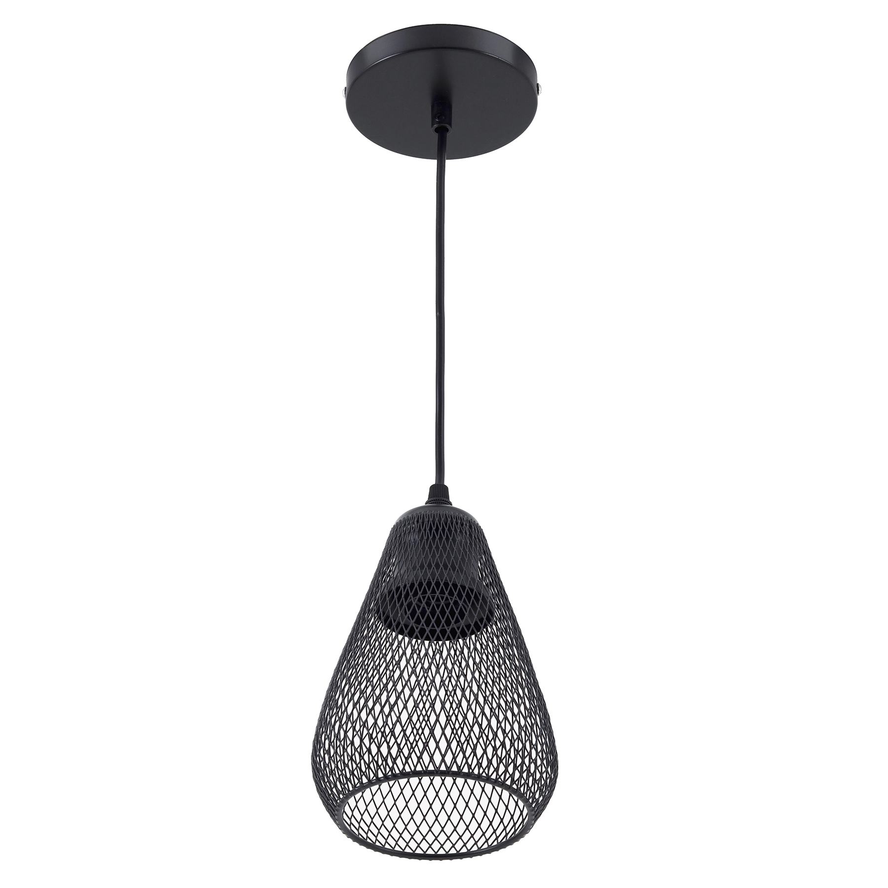 Pendente Esfera 1 Lâmpada Metal Preto CAGE Preto E27 Gmh