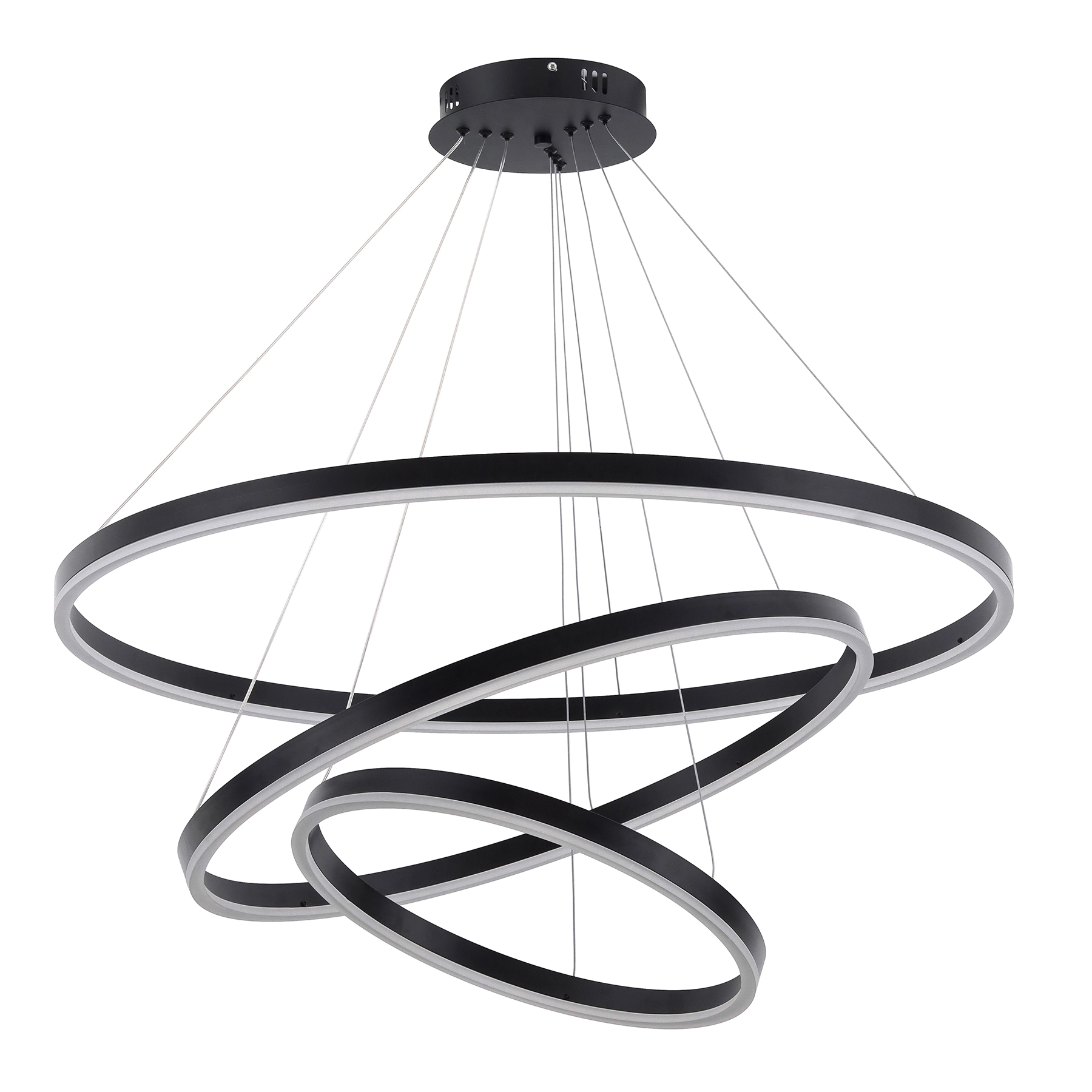 Pendente Espiral com LED Metal e Plástico Preto Cosmos 180 Preto Gmh