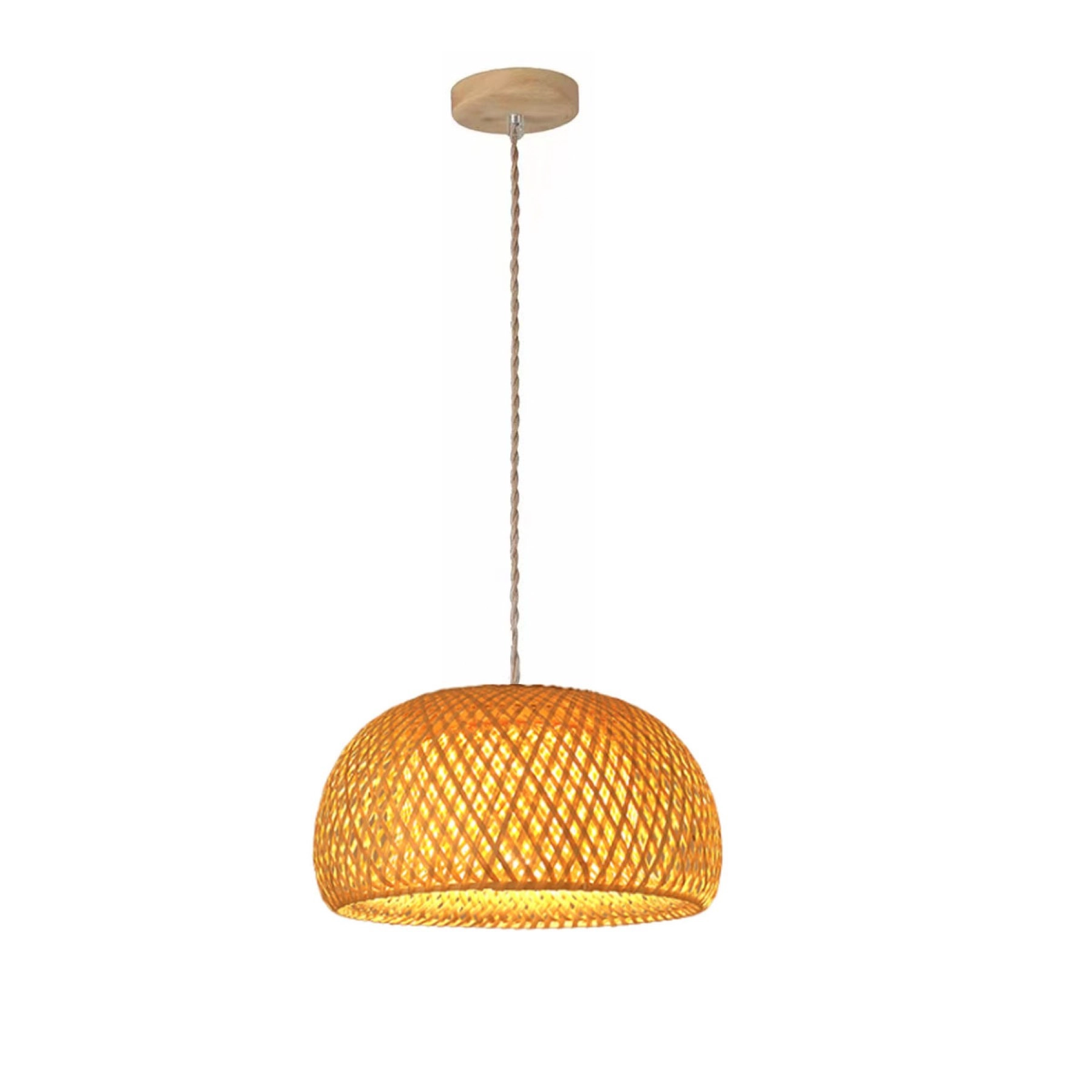 Pendente Oval 1 Lâmpada Fibra Bege Sumatra GMH