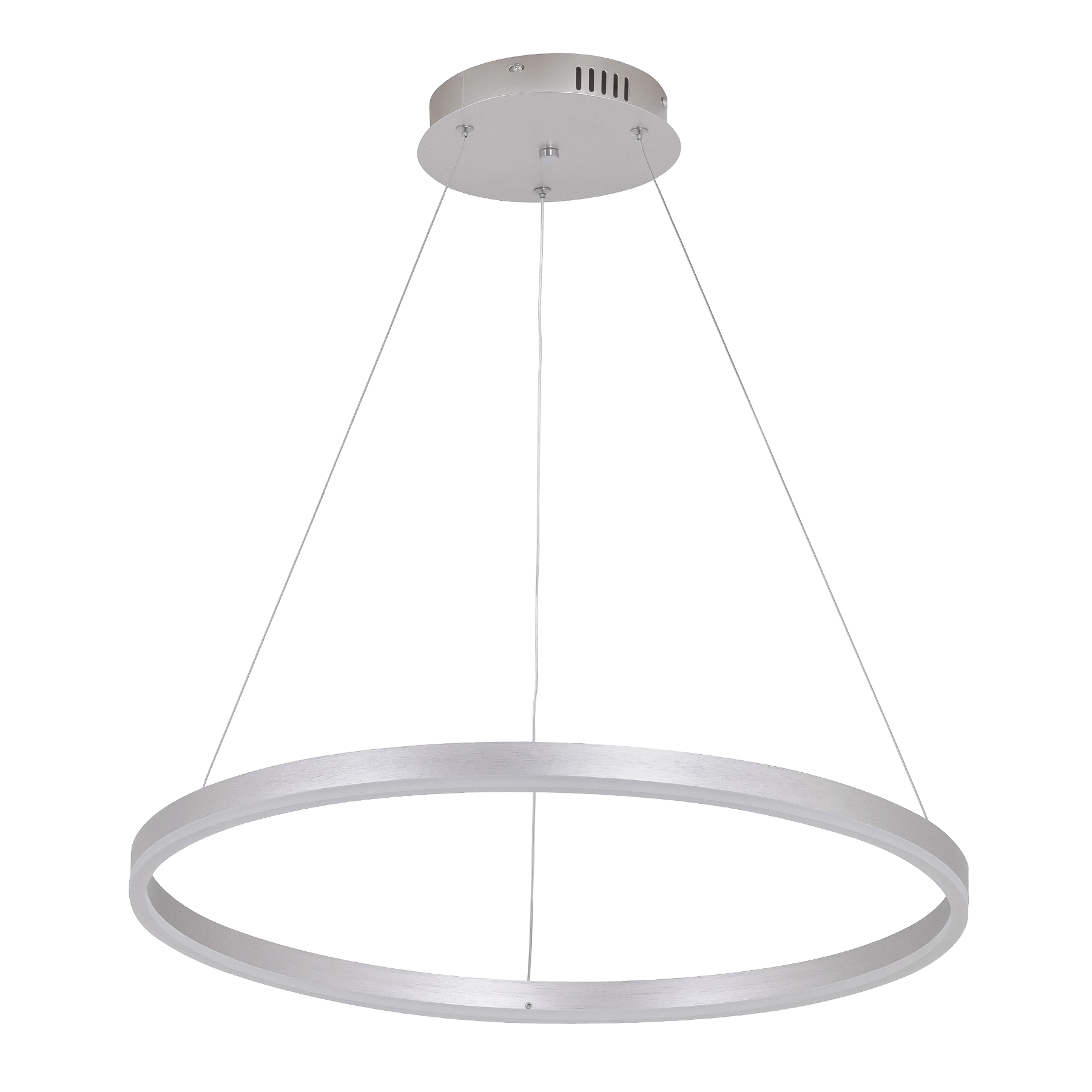 Pendente Anéis Com LED 2000x60cm Prata Cosmos Psyche Gmh
