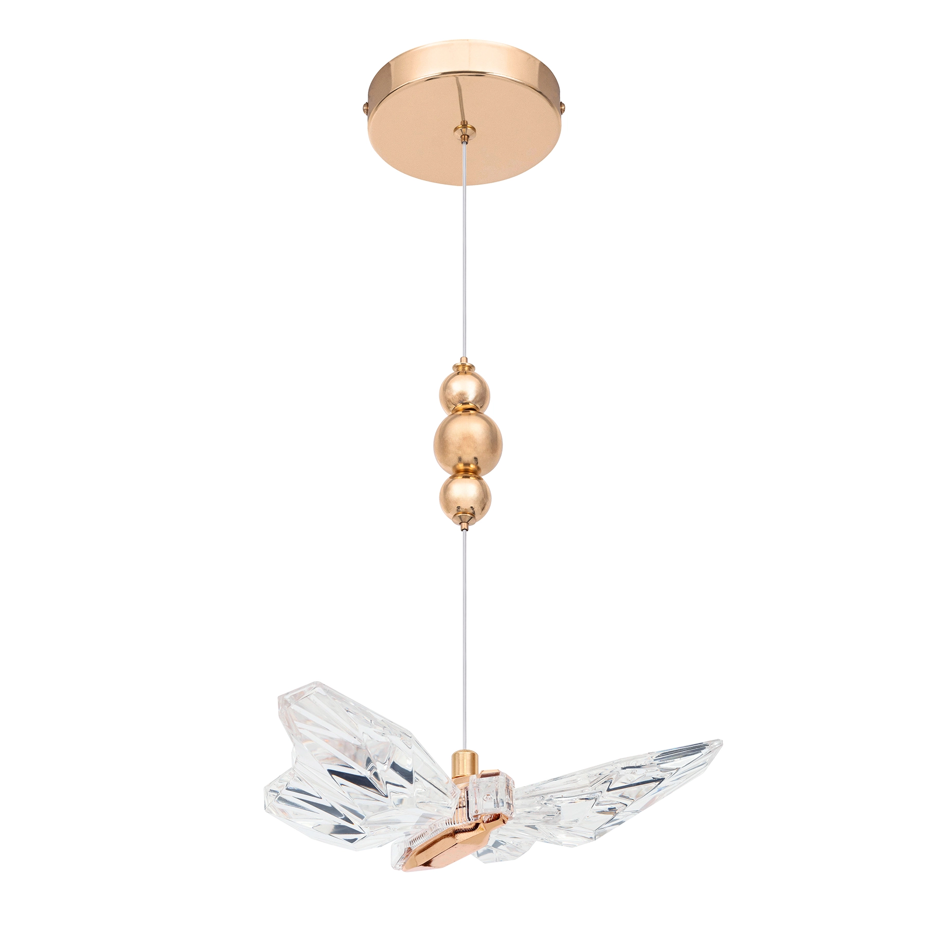 Pendente Borboleta Com LED Metal e Plástico Dourado Psyche Gmh