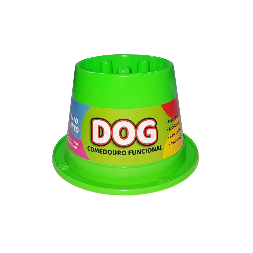 Comedouro Pet Toys Funcional Lento Anti Formiga Verde Neon 250 Ml