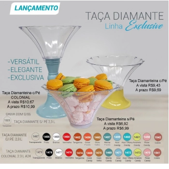 Taça Diamante Colonial Exc 2,3l Branco Lsc Toys