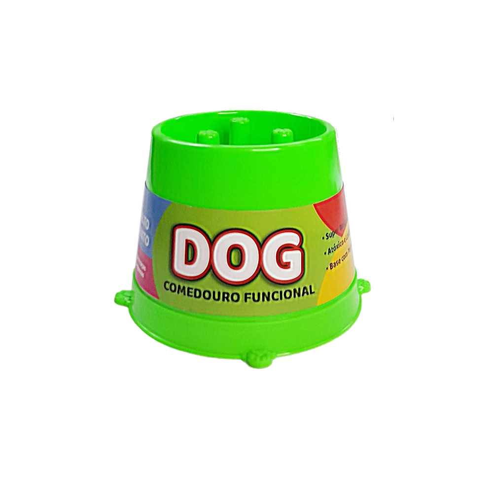 Comedouro Pet Toys Funcional Lento Verde Neon 250 Ml