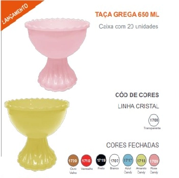 Taca Grega 650ml Amarelo Candy Cod 1718
