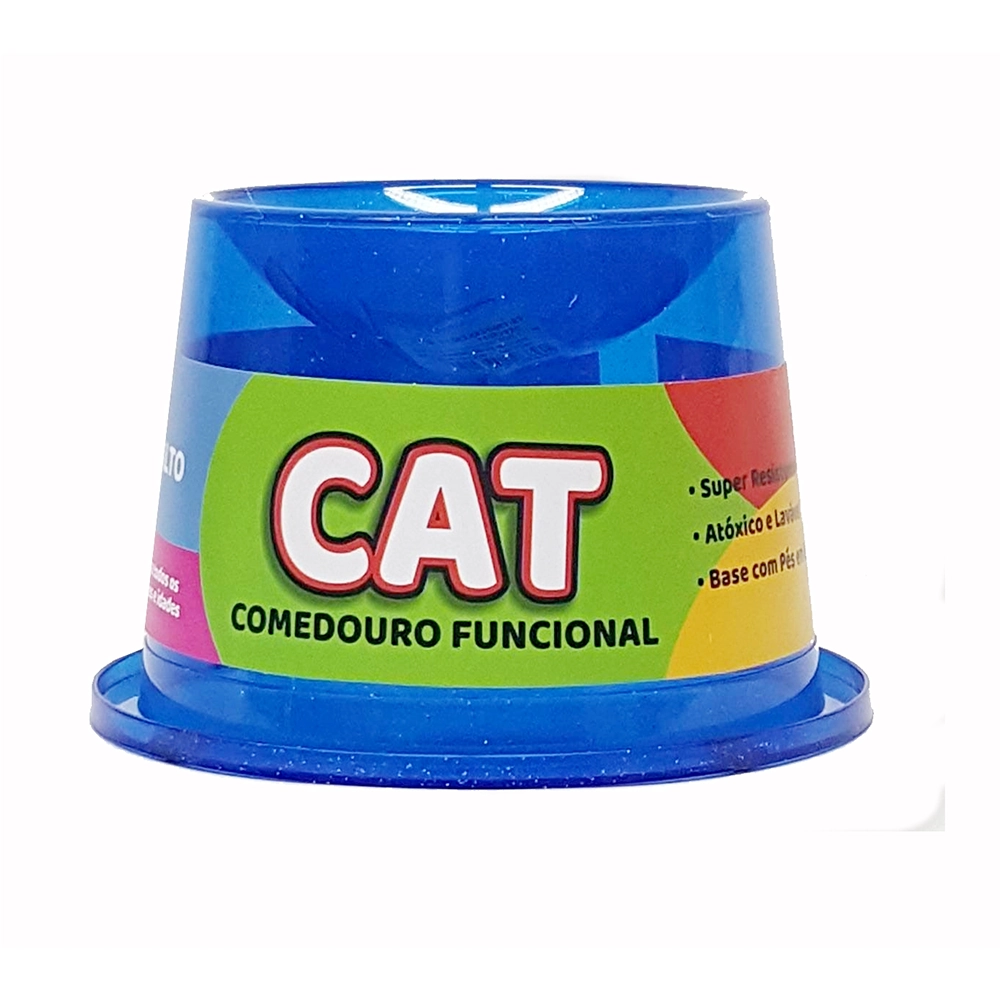 Comedouro Alto Funcional Cat 250ml Az