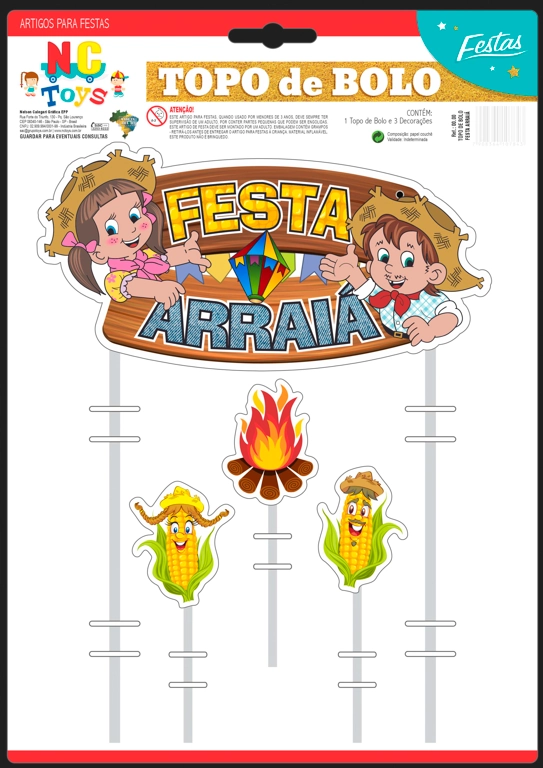 Topo Bolo Festa Arraial 96.23 Calegari