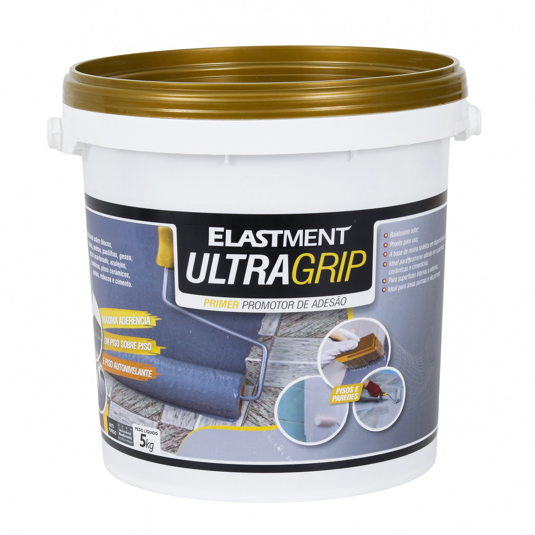 Primer Drylevis Elastment Ultragrip Promotor de Adesão 5kg Cinza