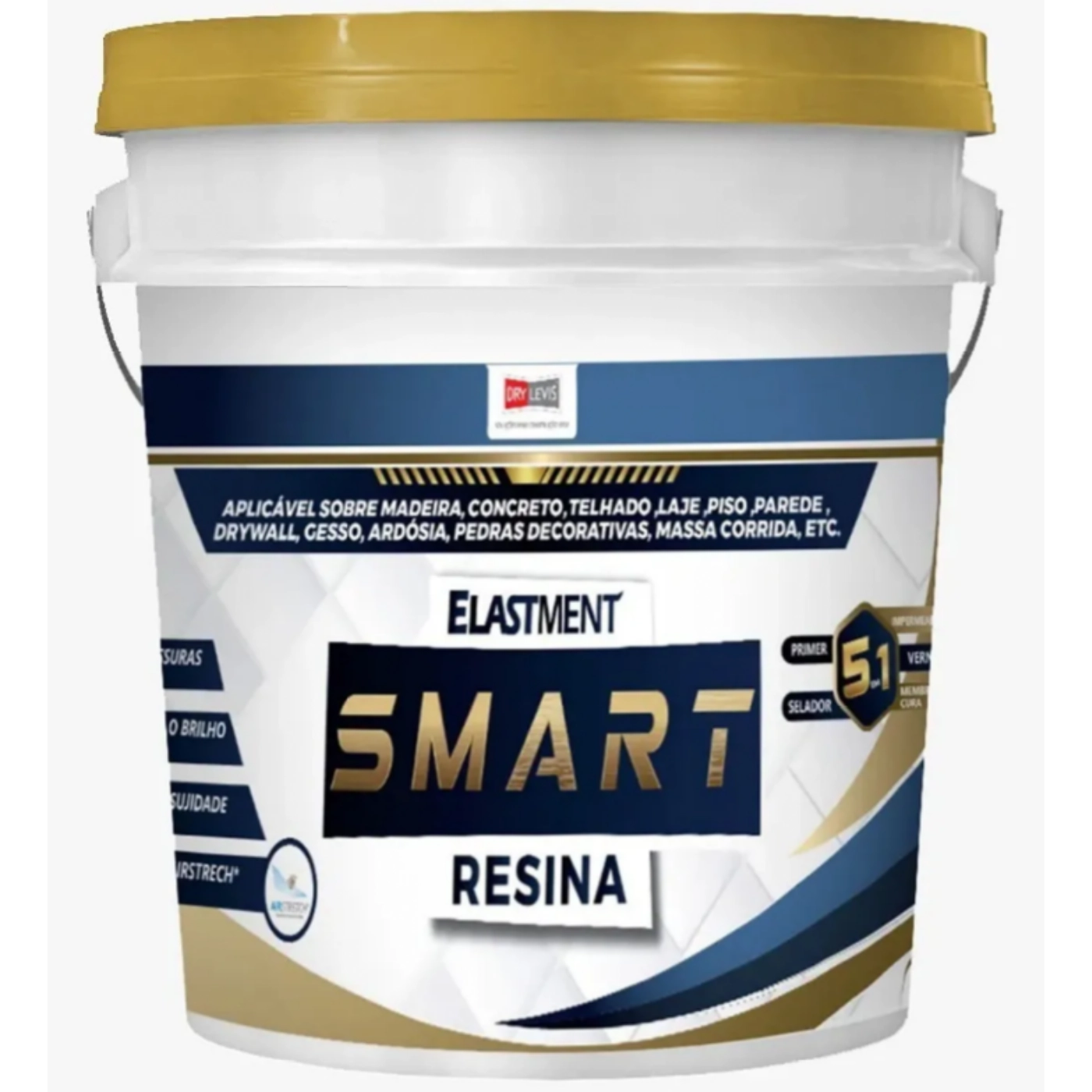 Resina Impermeabilizante Drylevis Elastment Smart 900ml Incolor Semi Brilho