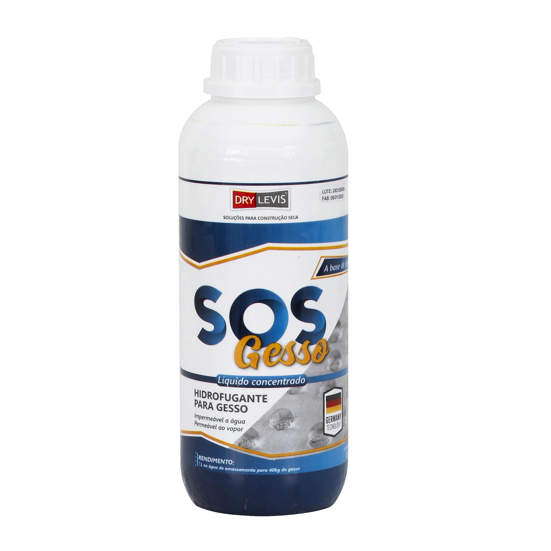 Aditivo Impermeabilizante Hidrofugante para Gesso Drylevis SOS Gesso 1L Leitoso