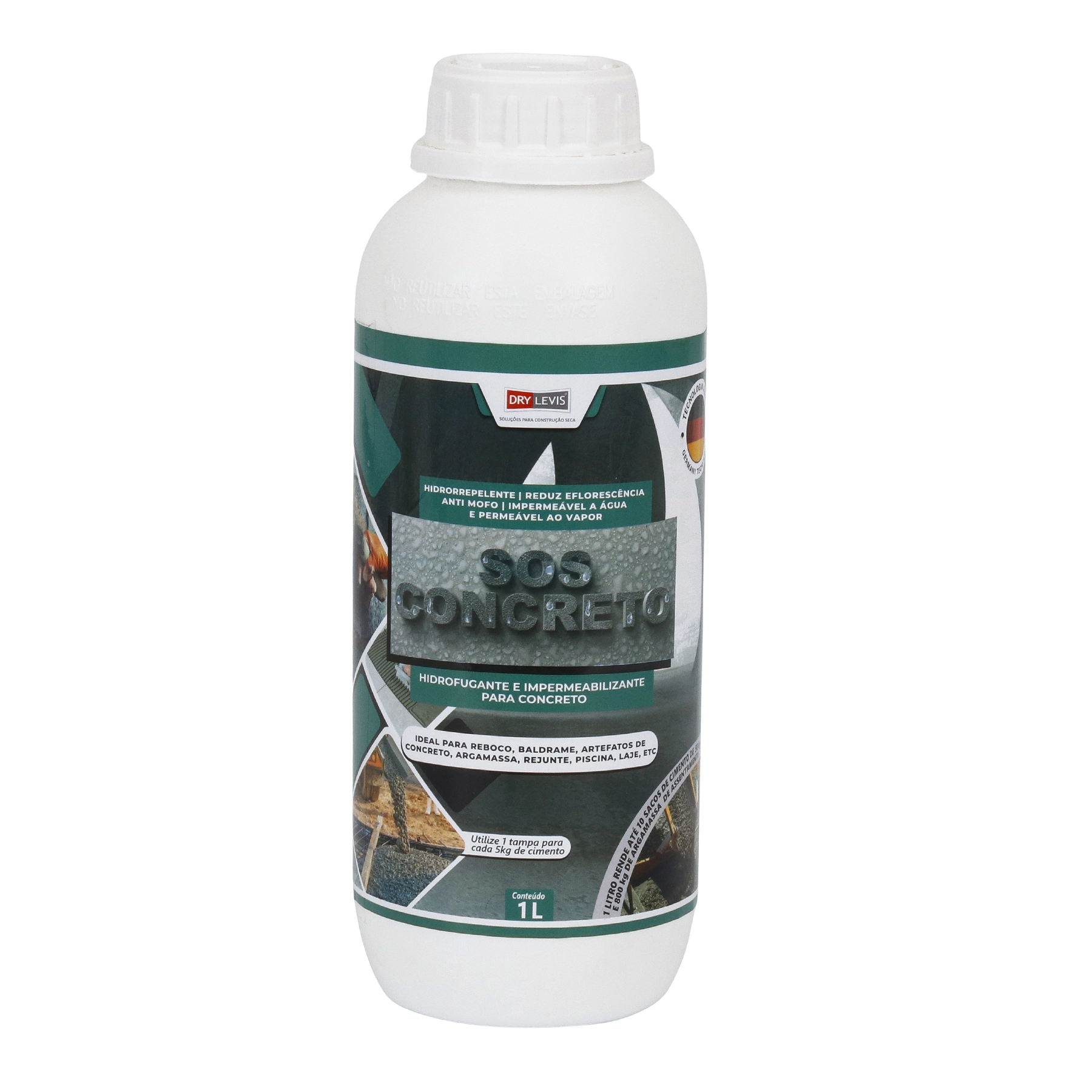 Aditivo Impermeabilizante Drylevis SOS Concreto 1L Incolor