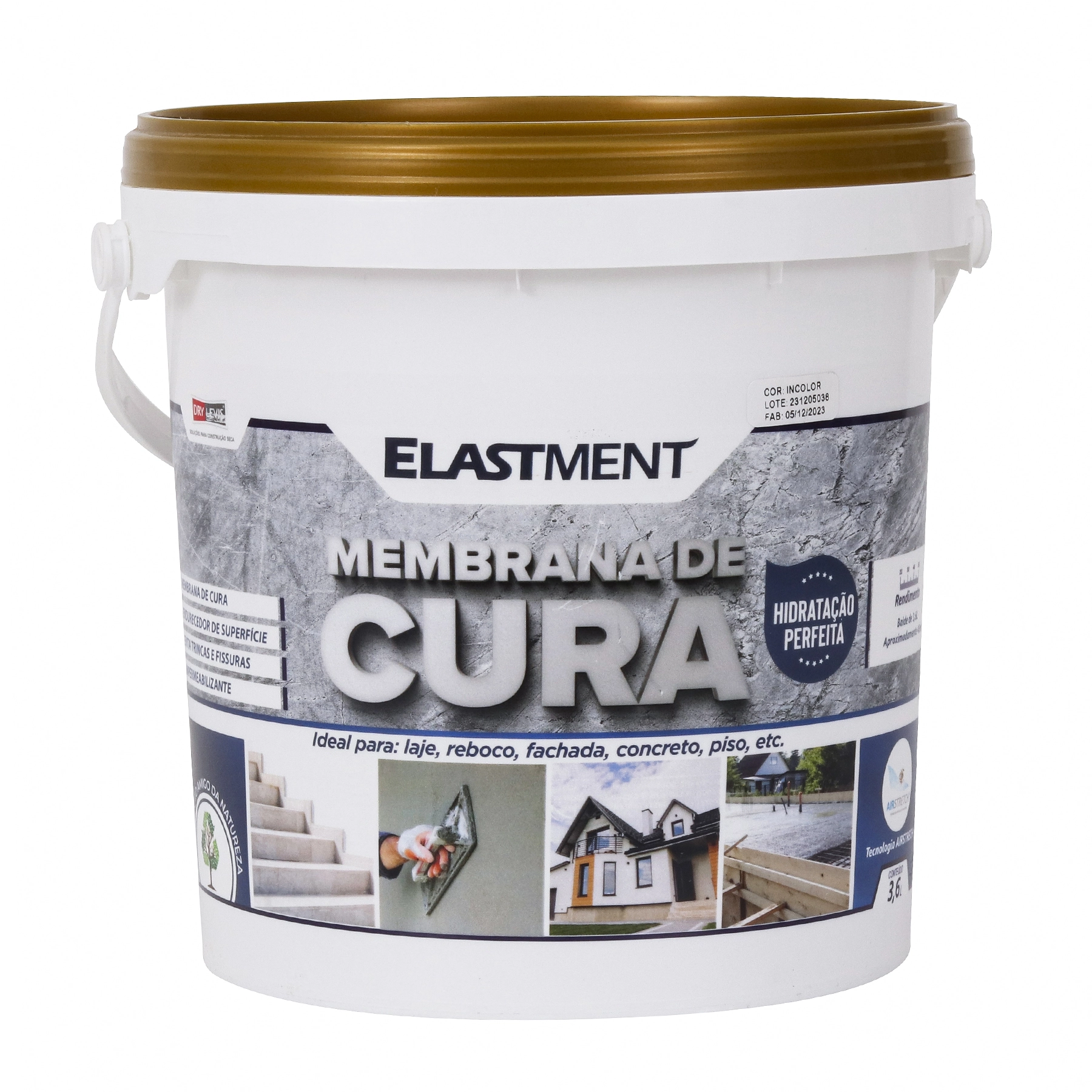 Membrana de Cura Impermeabilizante Drylevis Elastment 3,6L Incolor