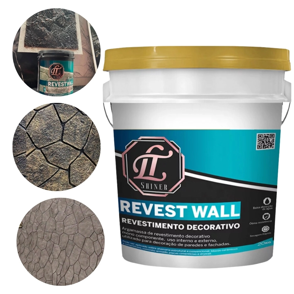 Efeito Pedra Natural Em Parede Revestwall 20 Kg - LT Shiner