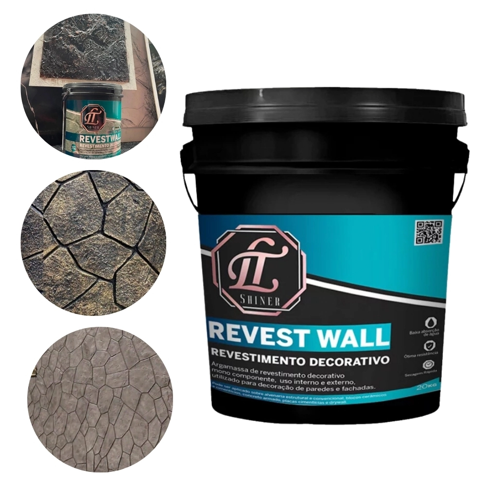 Efeito Pedra Natural Em Parede Revestwall 5KG LT Shiner