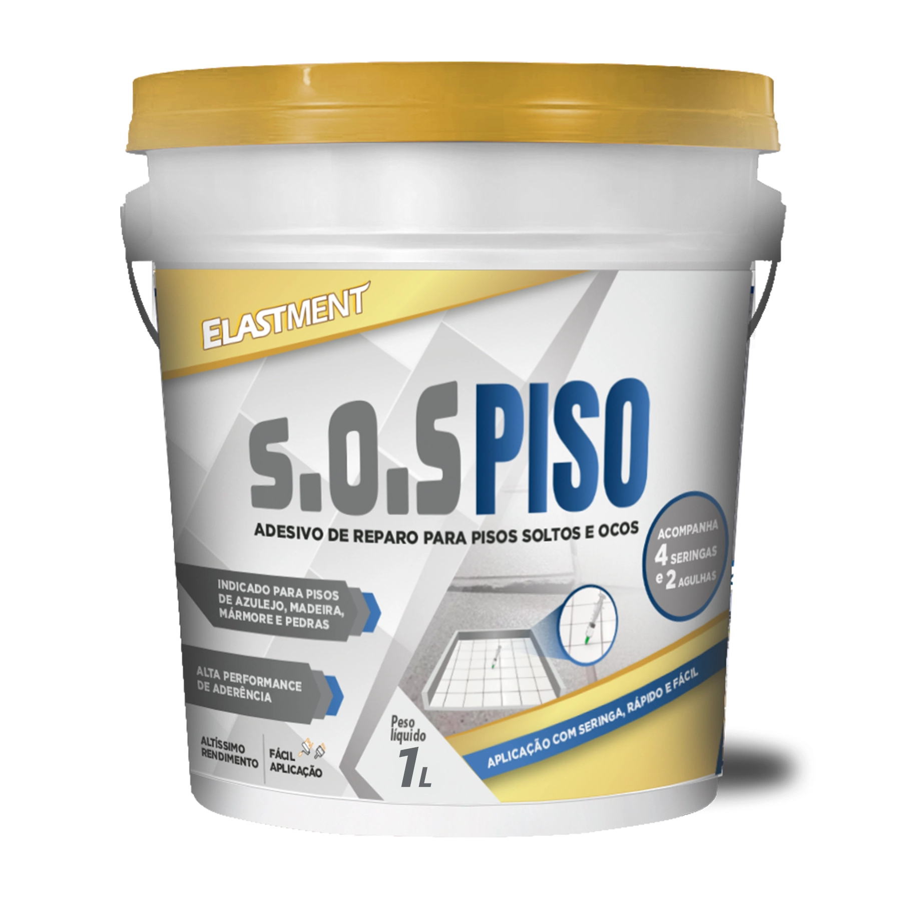 Adesivo de Reparo Interno e Externo 1L Incolor SOS Piso Elastment Drylevis