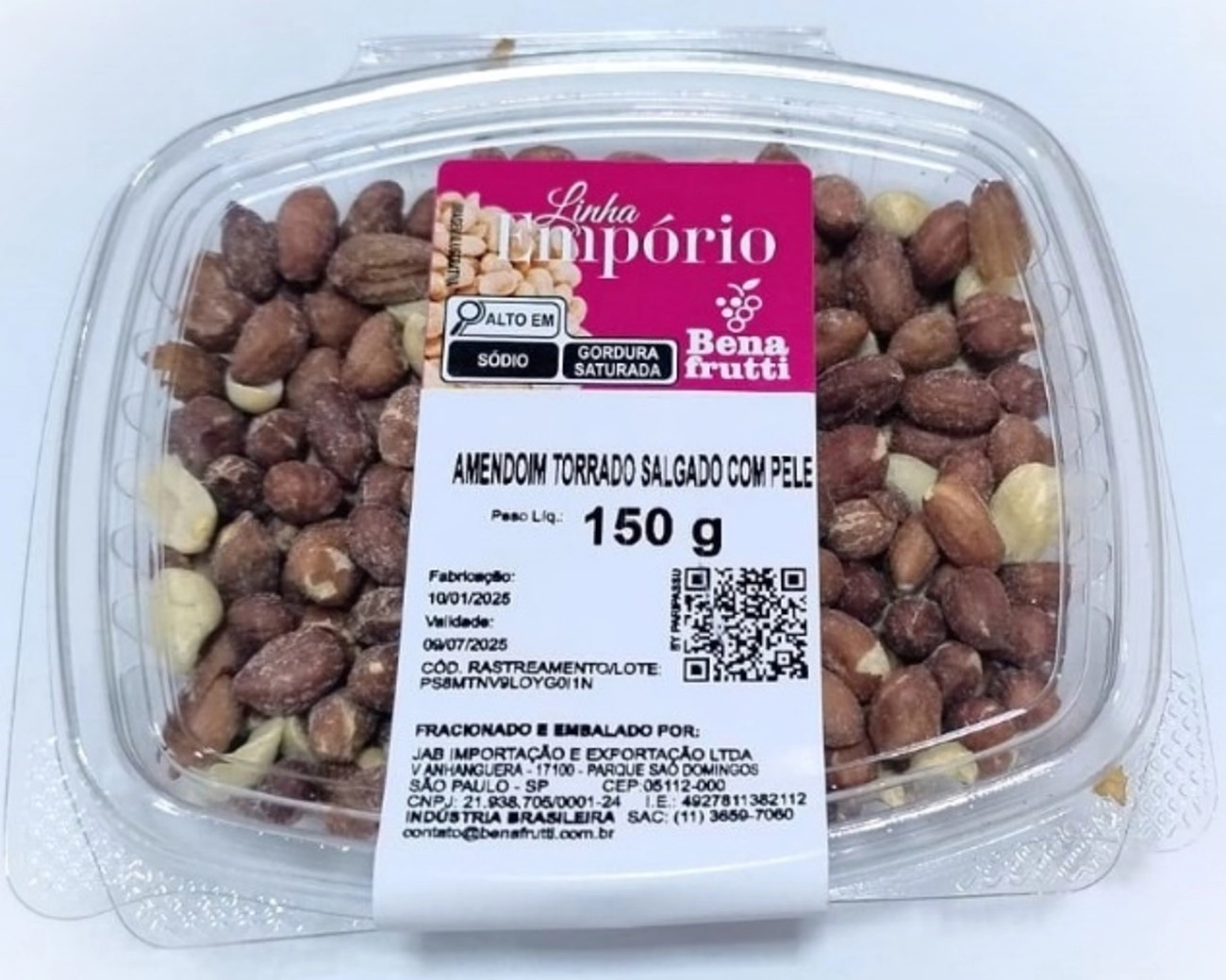 Amendoim C/pele Bena Frutti 150g Torrado/salg