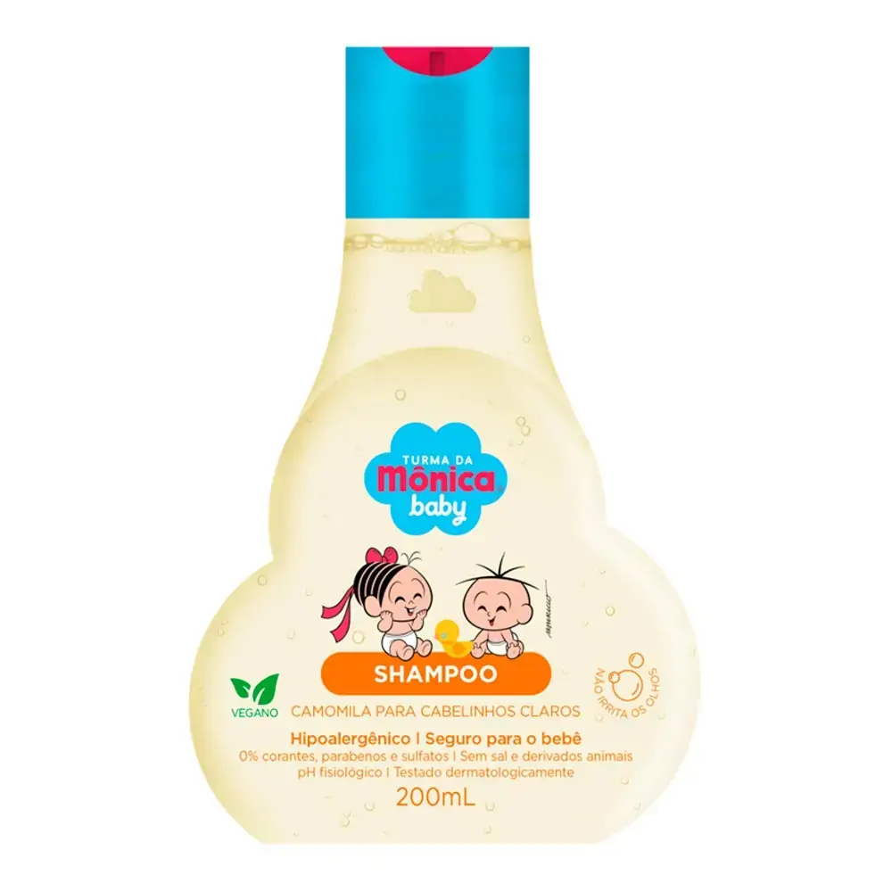 Shampoo Camomila Turma Da Mônica Baby Cabelinhos Claros Frasco 200ml