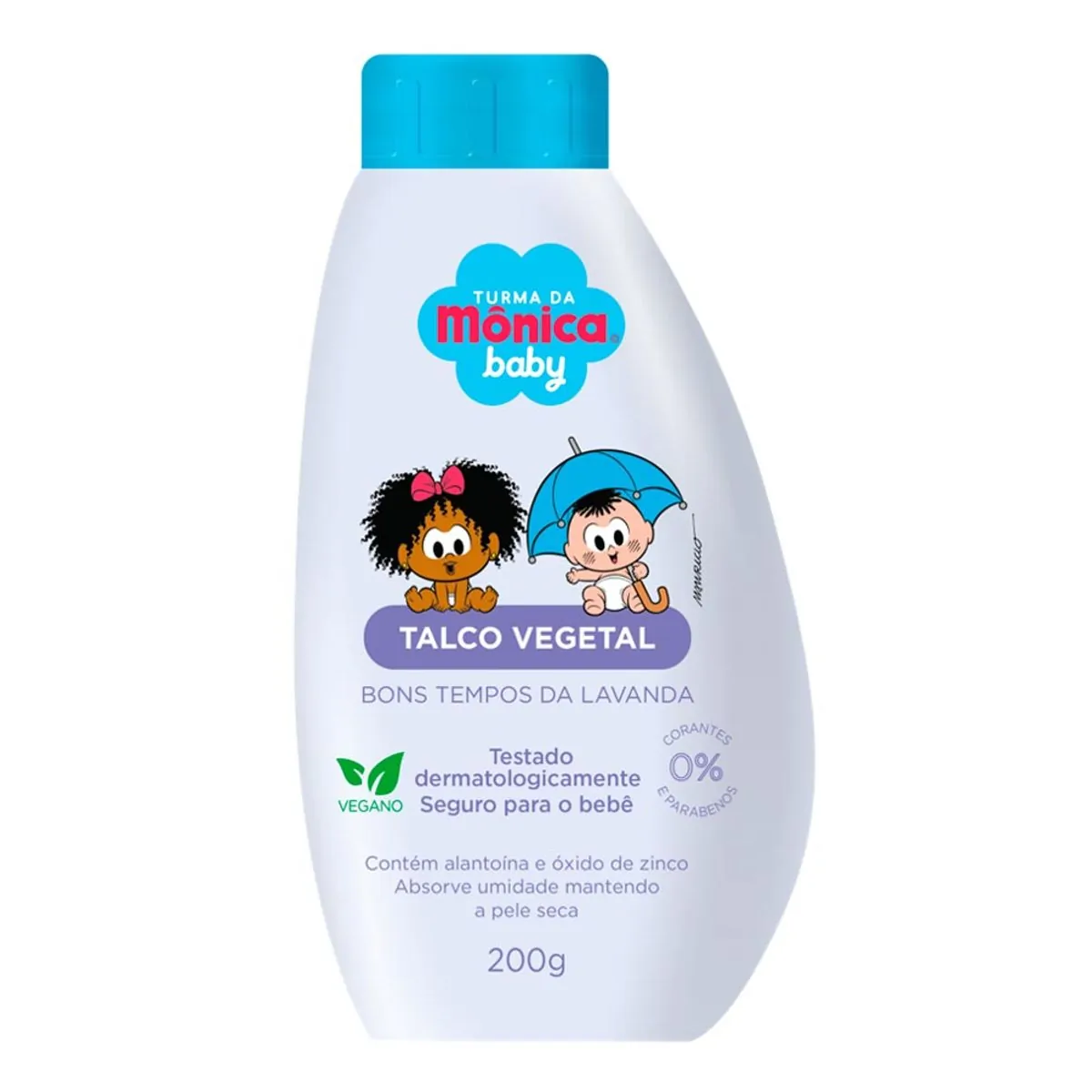 Talco Infantil Vegetal Bons Tempos Da Lavanda Turma Da Mônica Baby Frasco 200g
