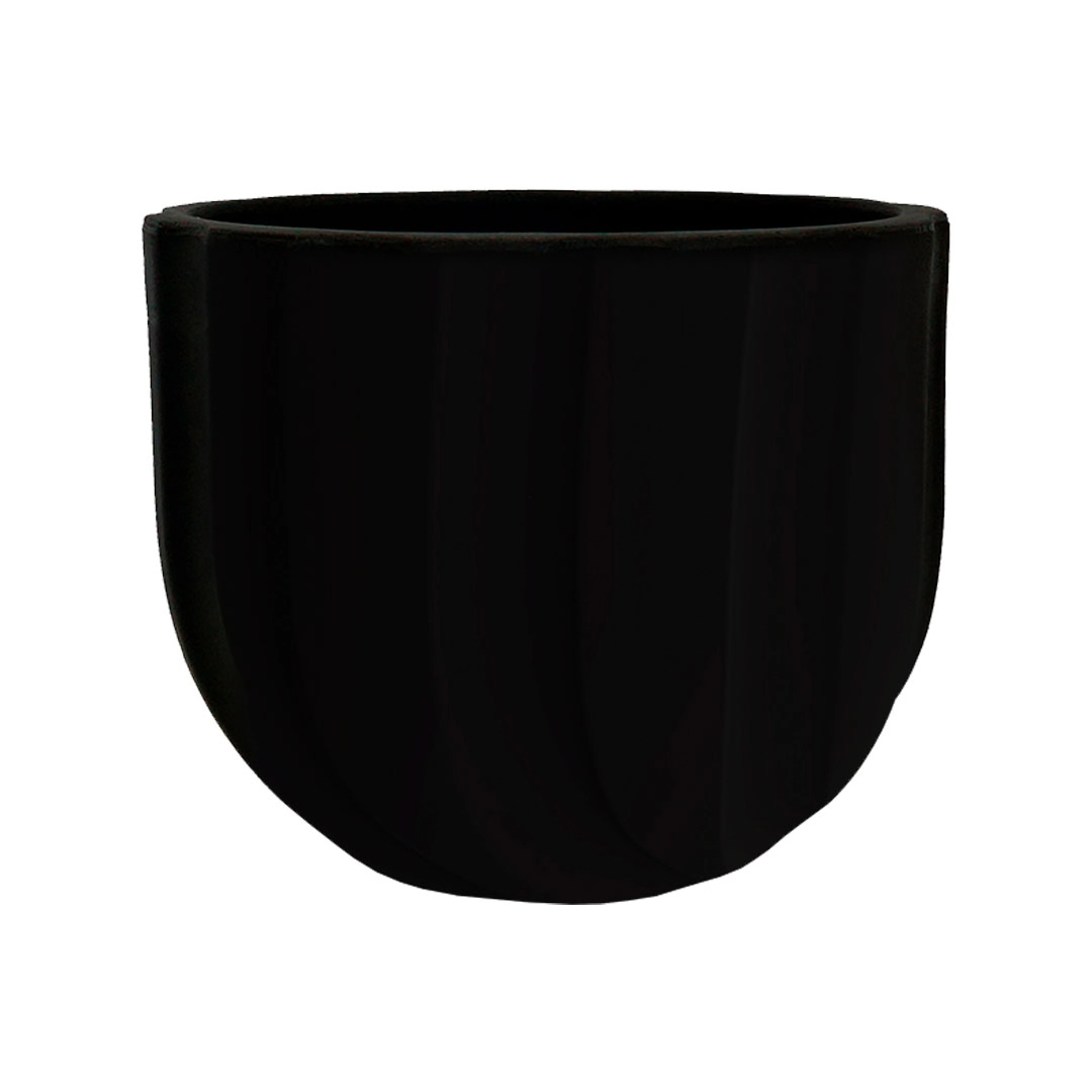 Cachepot Spello Ondulato Preto 10160847 Floridis