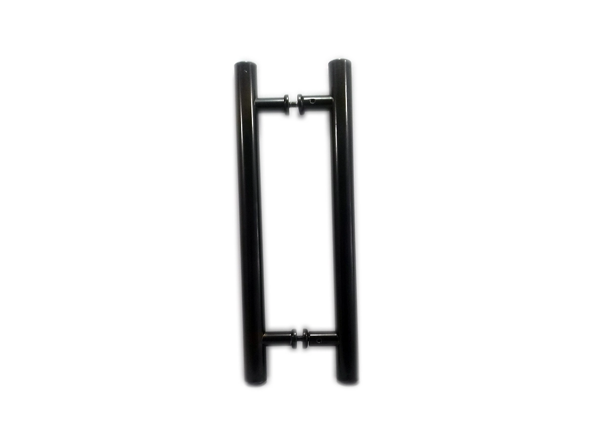 Puxador H Duplo 40x30cm Tubular Redondo Para Porta De Vidro E Portão - Bronze