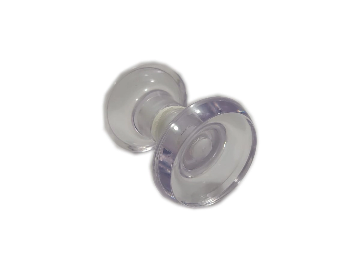 Puxador Redondo Mini De Resina Transparente Para Porta