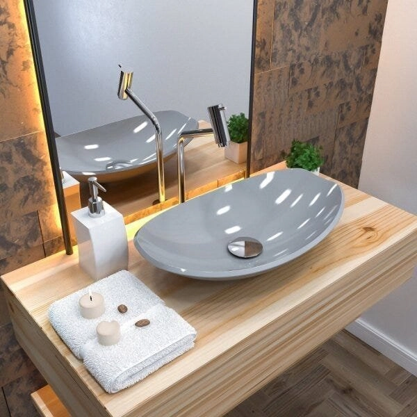 Kit Cuba L45 Com Torneira Link 1062 Metal E Válvula Click 1"g Compace Cinza