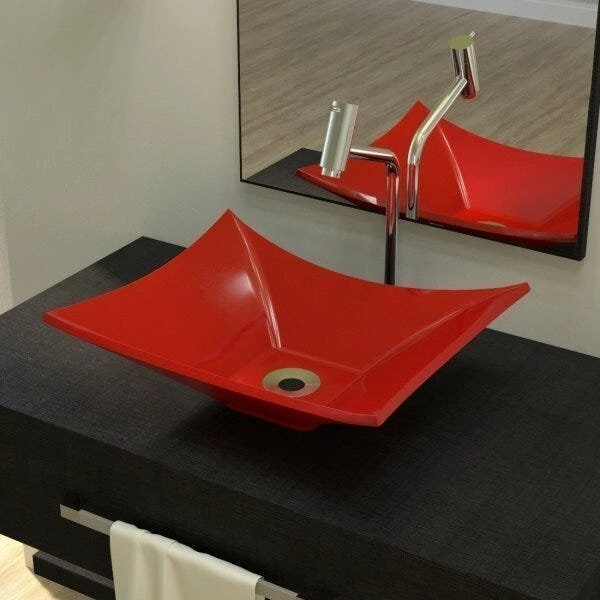 Kit Cuba L38 C/torneira Link 1062 Metal + Válvula 1" (2,6cm) Compace Vermelho