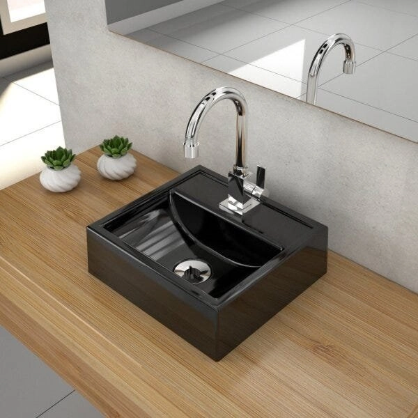 Kit Cuba Q32 Com Torneira Luxo 1195 Metal 1/4 Volta Preto
