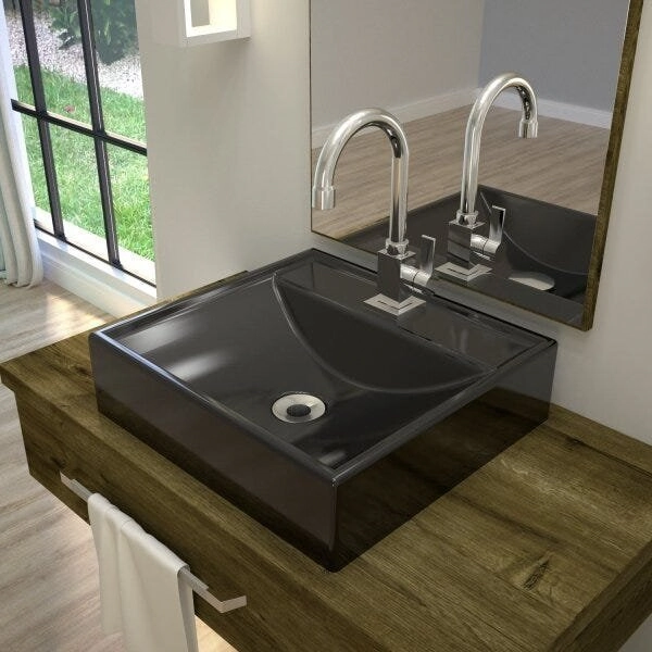 Kit Cuba Q39 Com Torneira Luxo 1195 Metal 1 Pol. E Sifão Pvc E Flexivel Preto