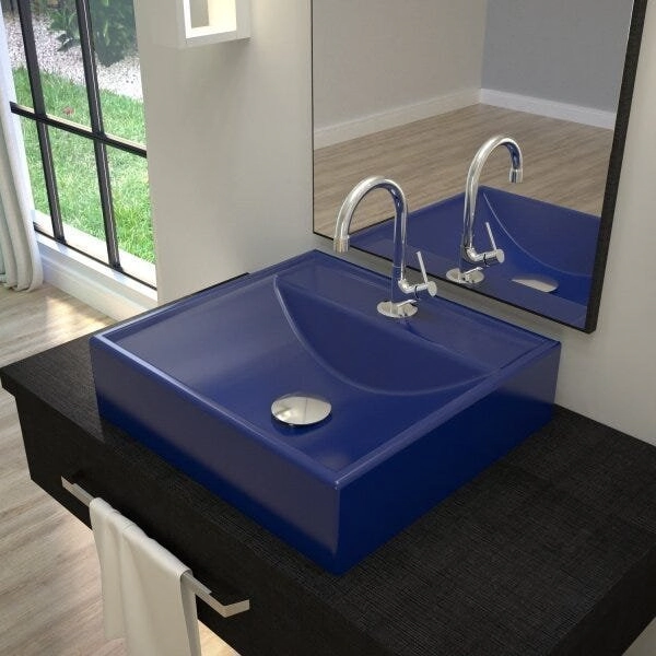 Kit Cuba Q39 Com Válvula Click 1 Pol. 1/2 Sifão Pvc E Flexível Compace Azul Escuro