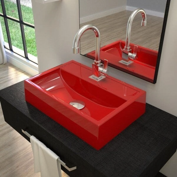Kit Cuba Q45 Com Torneira Luxo 1195 E Válvula Click 1 Pol. 1/2 Compace Vermelho