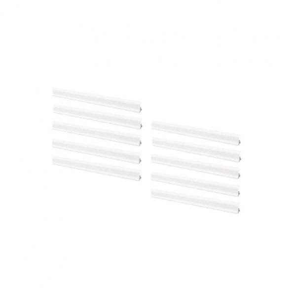 Rodapé De Poliestireno 10 Barras Lisas De 3cmx2,44m Rende 24,4 Metros Fl3 Gart Branco