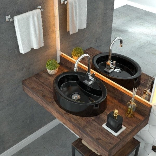 Kit Cuba Ov43 Com Torneira Luxo 1195 E Válvula Click 1 Polegada B Compace Preto