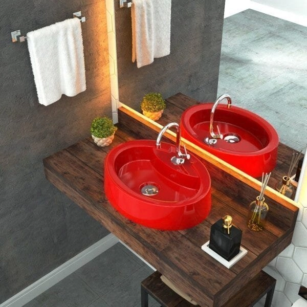 Kit Cuba Ov43 Com Válvula Click 1 Polegada B E Sifão Pvc E Flexível Compace Vermelho