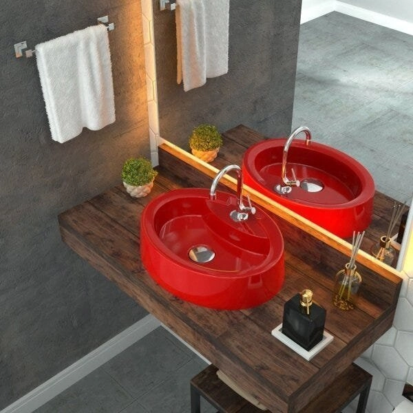 Kit Cuba Ov43 Com Válvula Click 1 Polegada G E Sifão Pvc E Flexível Compace Vermelho