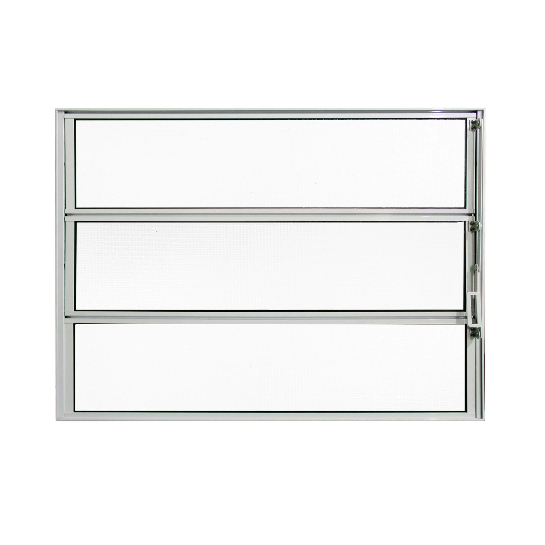 Janela de Alumínio Basculante 3 Folhas 60x80cm com Vidro Mini Boreal Fortline Atlântica Branca