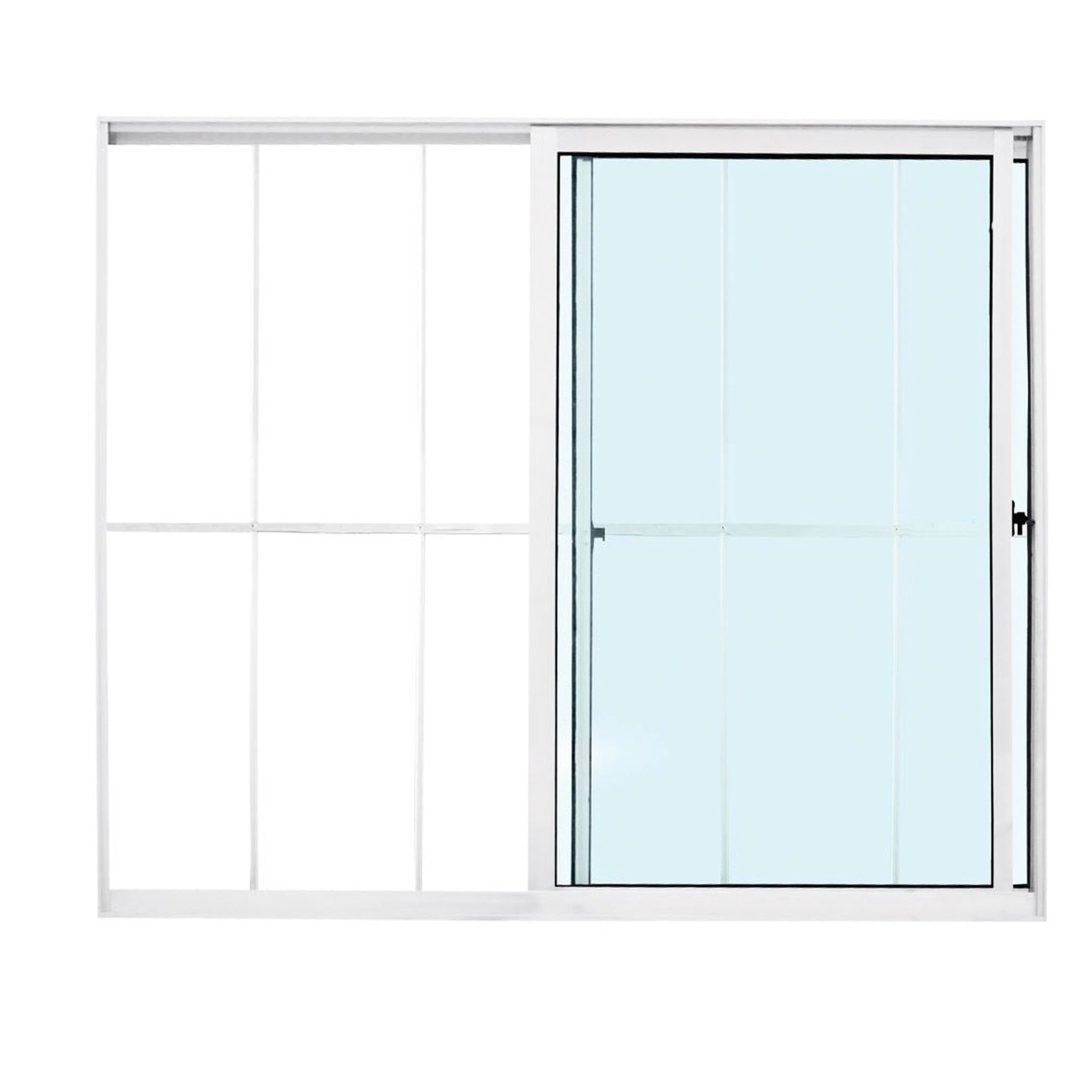 Janela de Alumínio de Correr 2 Folhas 100x150cm com Grade Fortline Atlântica Branca