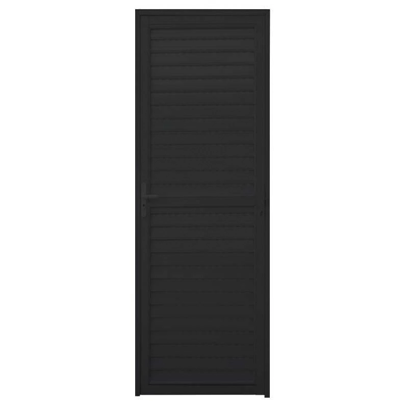Porta De Alumínio Preto Palheta Atlântica Premium - 2.14 (a) X 0.76 (l) - Lado Direito