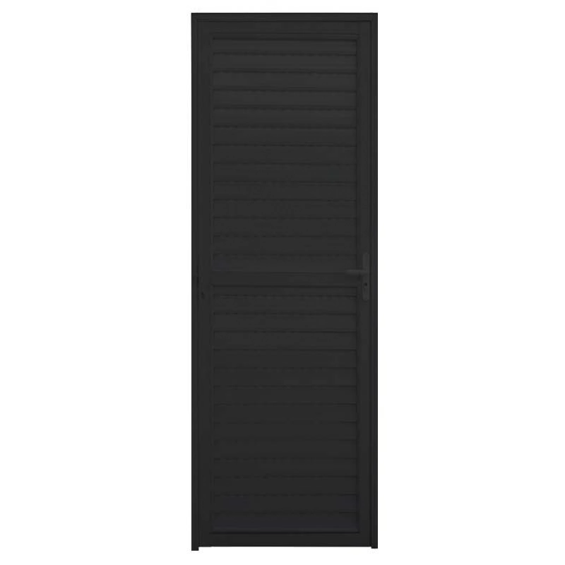 Porta De Alumínio Preto Palheta Atlântica Premium - 2.14 (a) X 0.96 (l) - Lado Esquerdo