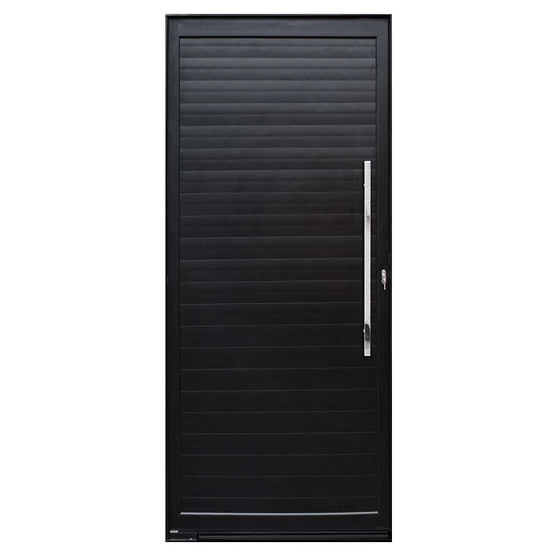 Porta Pivotante De Alumínio Preto Com Puxador Atlântica Premium - 2.16 (a) X 1.10 (l) - Lado Esquerdo