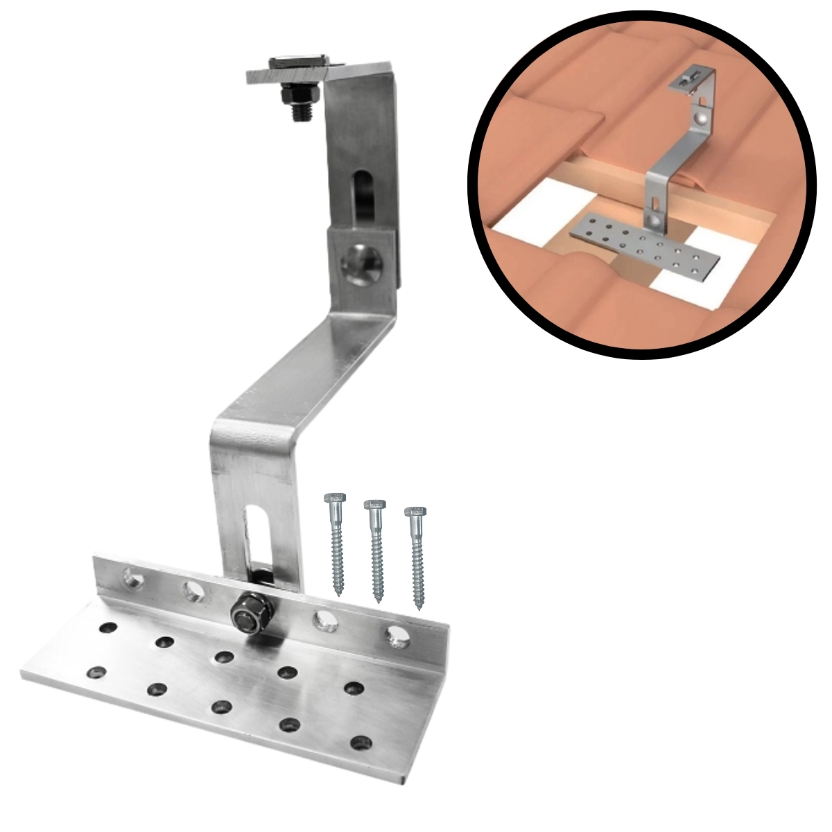 Estrutura Suporte Fixador Placa Painel Solar Alumínio E Inox Para Telha Cerâmica E Cimento | Perfil Master