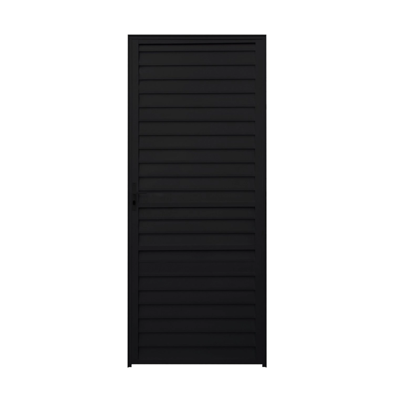 Porta De Alumínio Palheta 210x66cm Fortline Atlântica Abertura Esquerda Preto