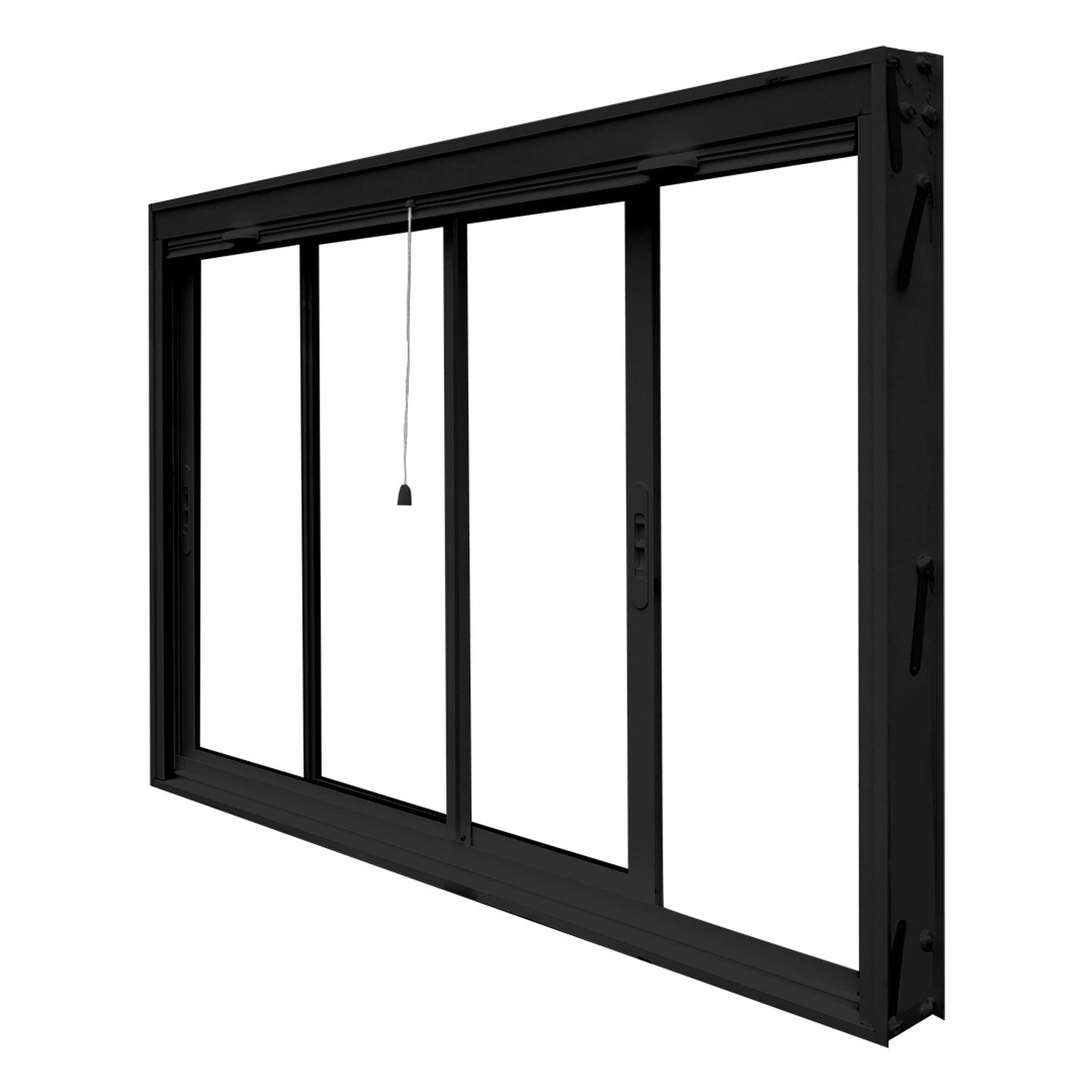 Janela De Correr 2 Folhas Móveis Com Sistema Blackout Premium Preto