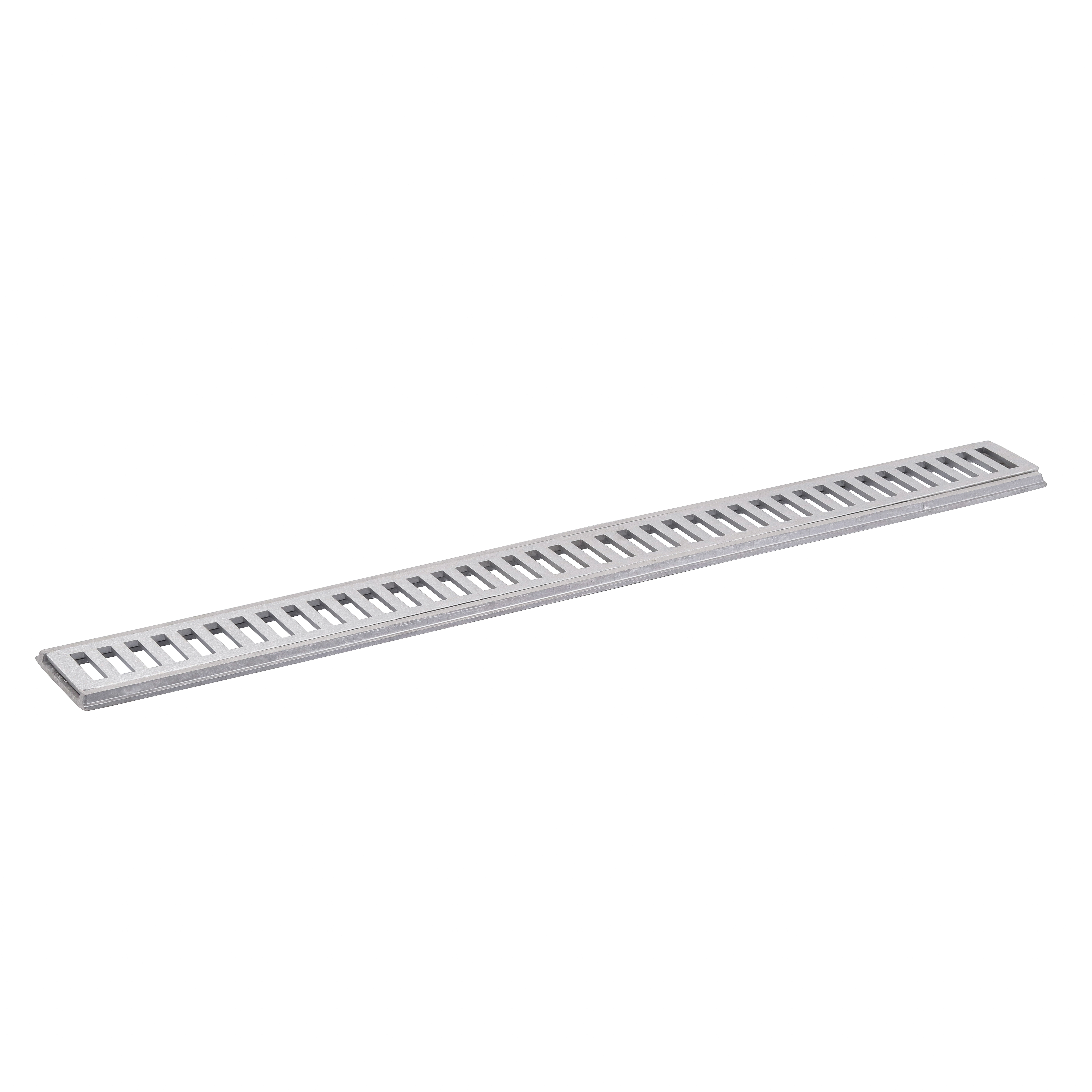 Conjunto Grelha e Porta Grelha Alumínio Escovado 10x100cm Cinza para Veículos Leves LG Mais