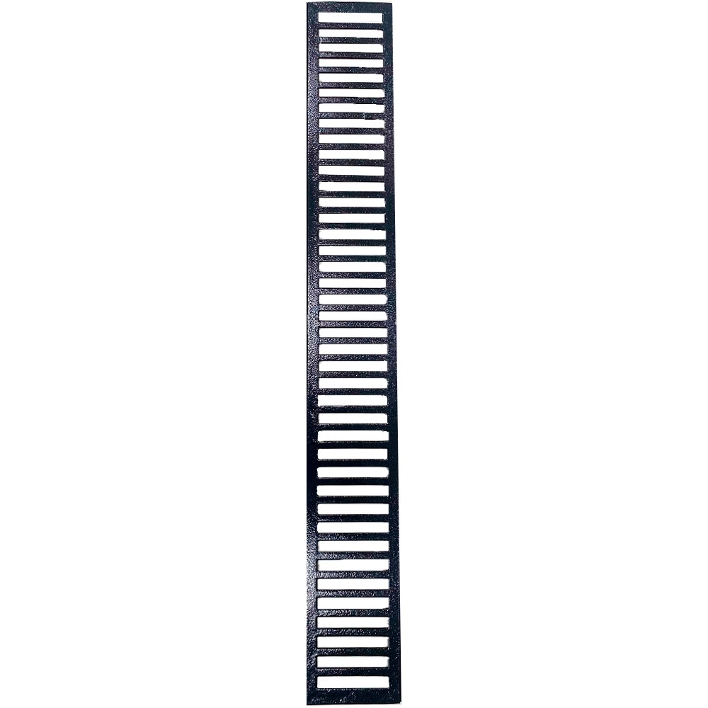 Conjunto Grelha e Porta Grelha Veicular Retangular Externo Aluminio Preto 10x50cm para Veículos Leves LG Mais