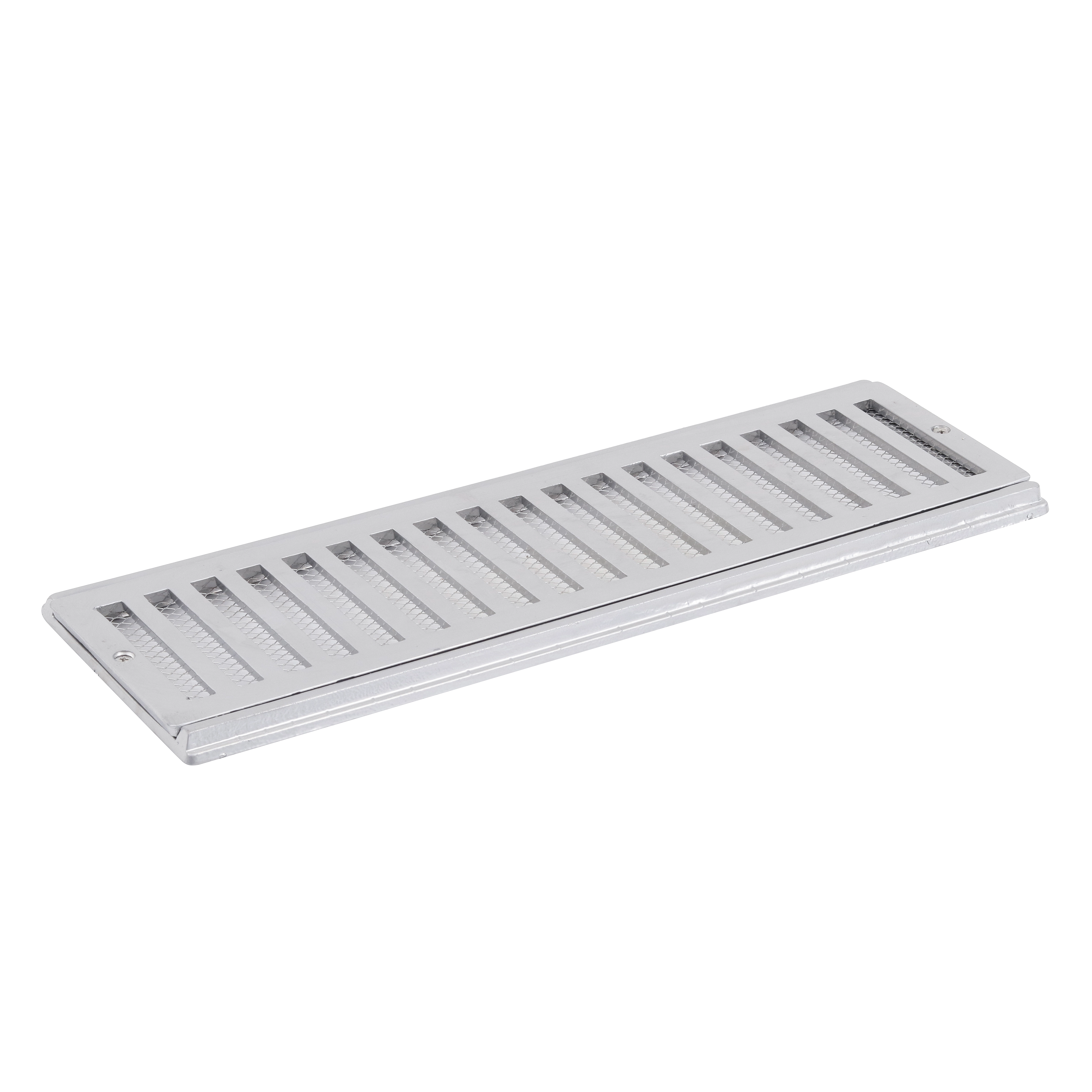 Conjunto Grelha e Porta Grelha com Tela Alumínio Polido 15x50cm Cinza LG Mais