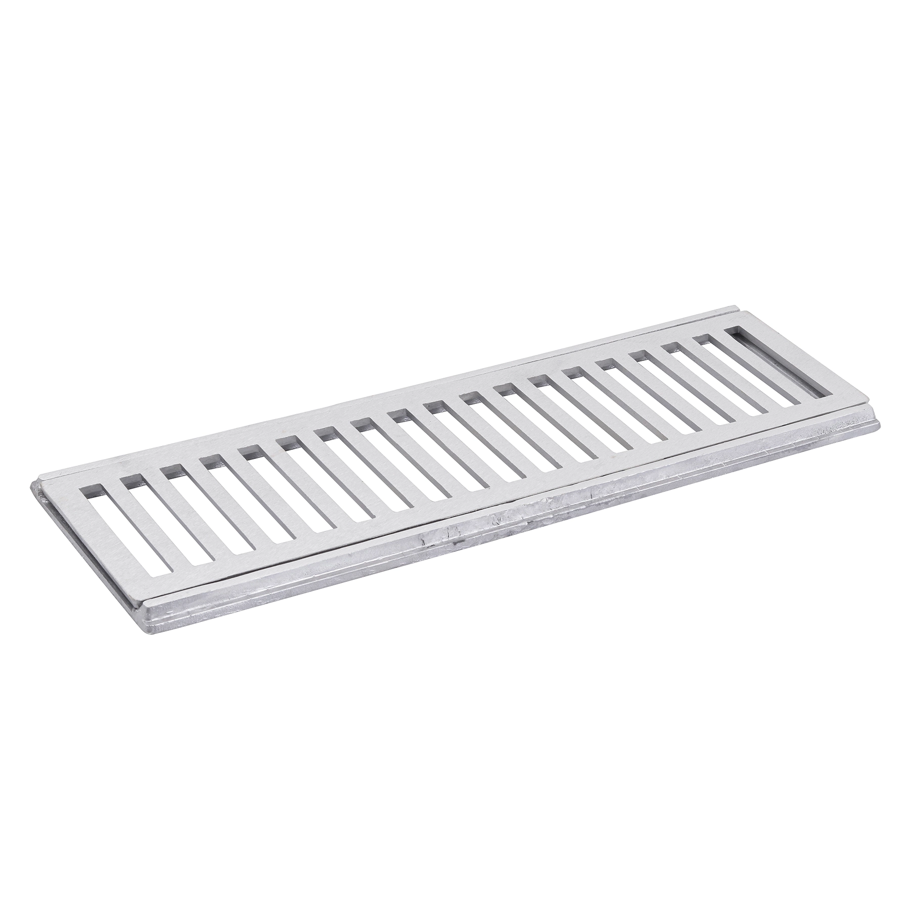 Conjunto Grelha e Porta Grelha Alumínio Escovado 15x50cm Cinza para Veículos Leves LG Mais