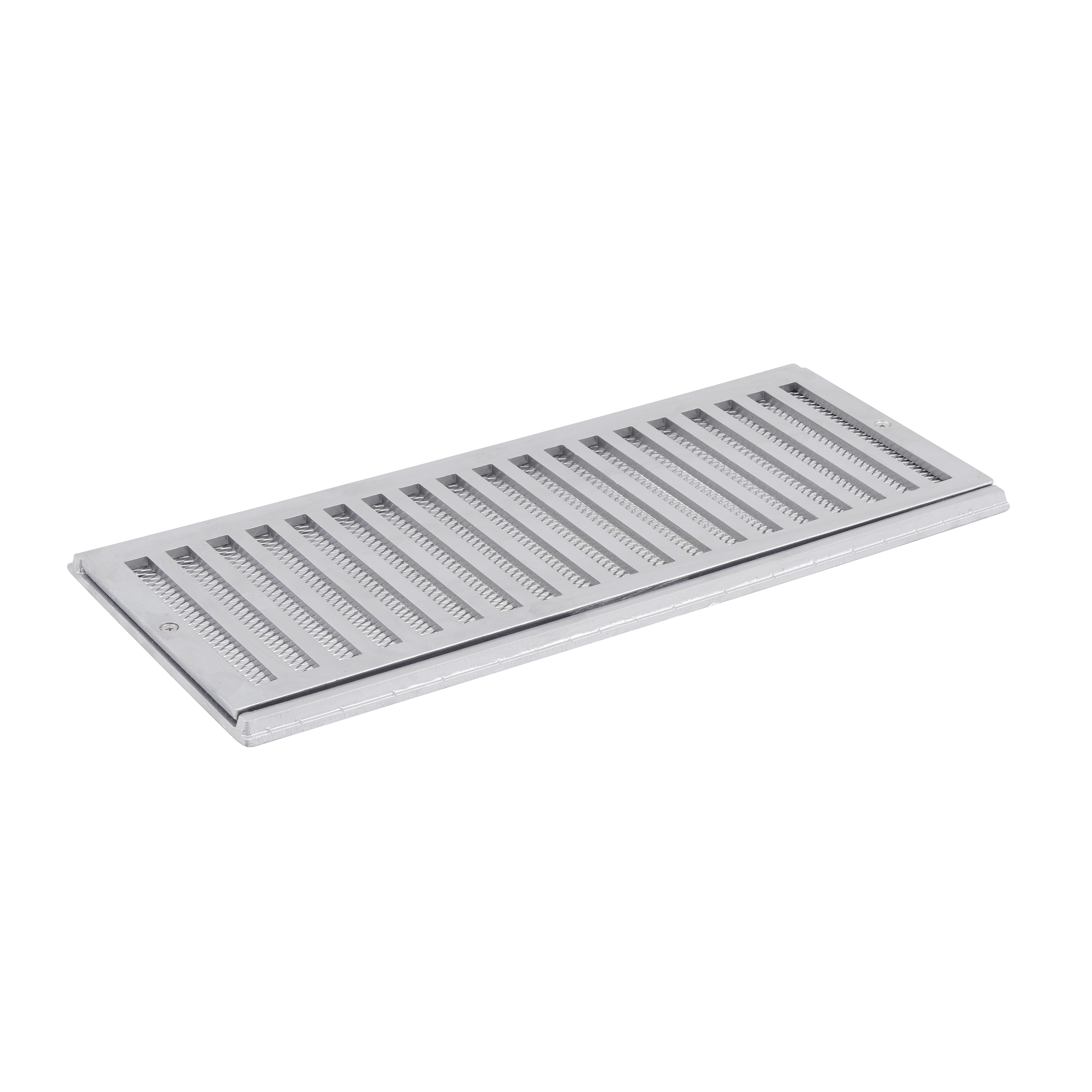 Conjunto Grelha e Porta Grelha com Tela Alumínio Polido 20x50cm Cinza LG Mais
