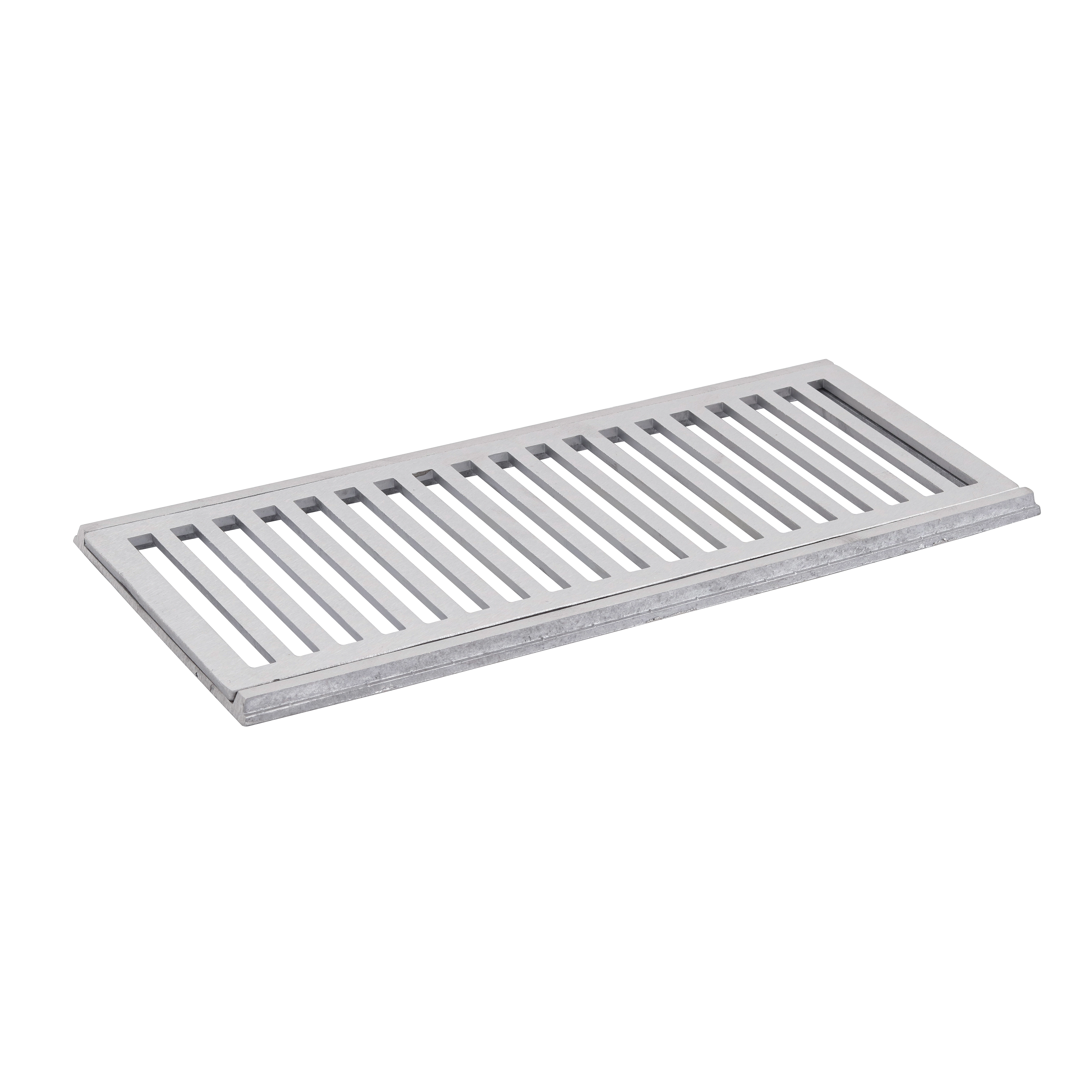 Conjunto Grelha e Porta Grelha Alumínio Escovado 20x50cm Cinza para Veículos Leves LG Mais